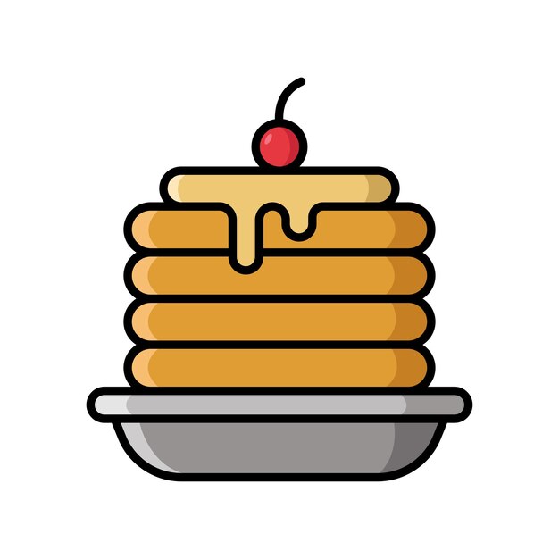 plantilla de diseño vectorial de icono de panqueque con fondo blanco