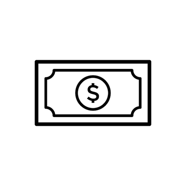 plantilla de diseño vectorial de icono de papel de dinero