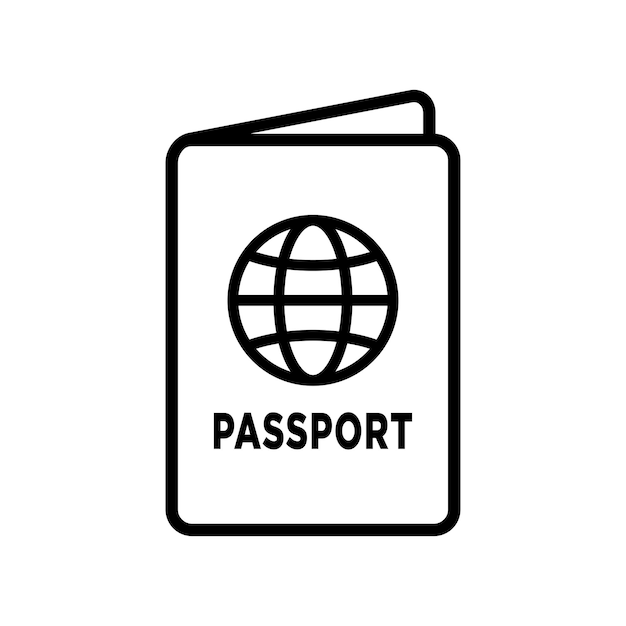 plantilla de diseño vectorial de icono de pasaporte en fondo blanco