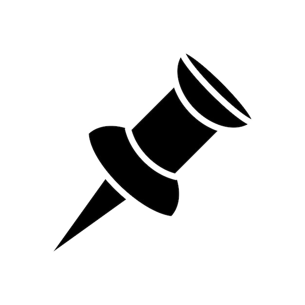 plantilla de diseño vectorial de icono de pin de empuje en fondo blanco