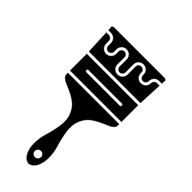 plantilla de diseño vectorial de icono de pincel de pintura simple y limpia