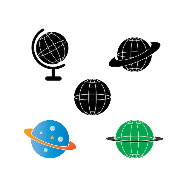 plantilla de diseño vectorial del icono del planeta