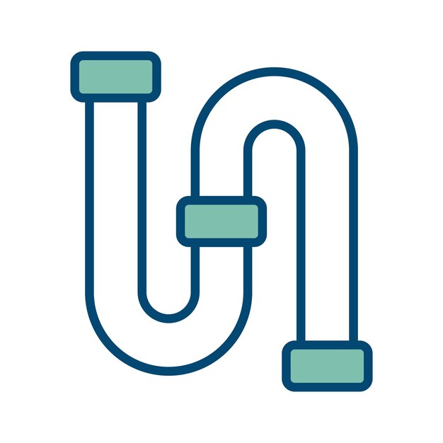 Plantilla de diseño vectorial de icono de plomería de tuberías en fondo blanco
