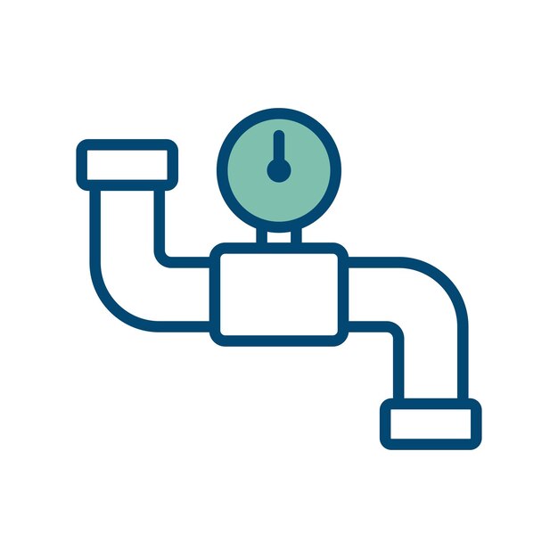 Plantilla de diseño vectorial de icono de plomería de tuberías en fondo blanco