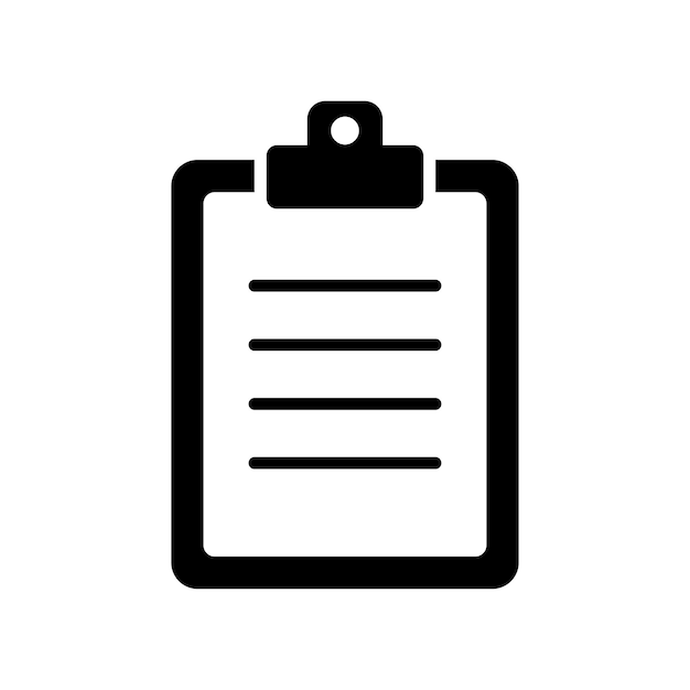 plantilla de diseño vectorial de icono de portapapeles en fondo blanco