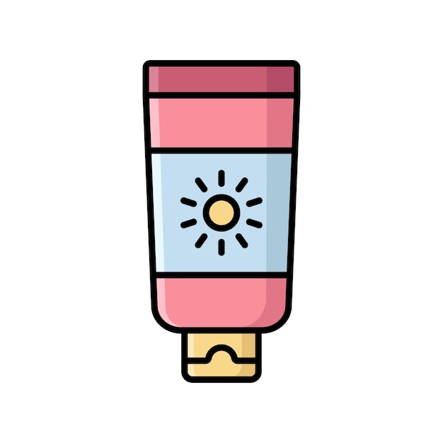 plantilla de diseño vectorial de icono de protector solar simple y limpio