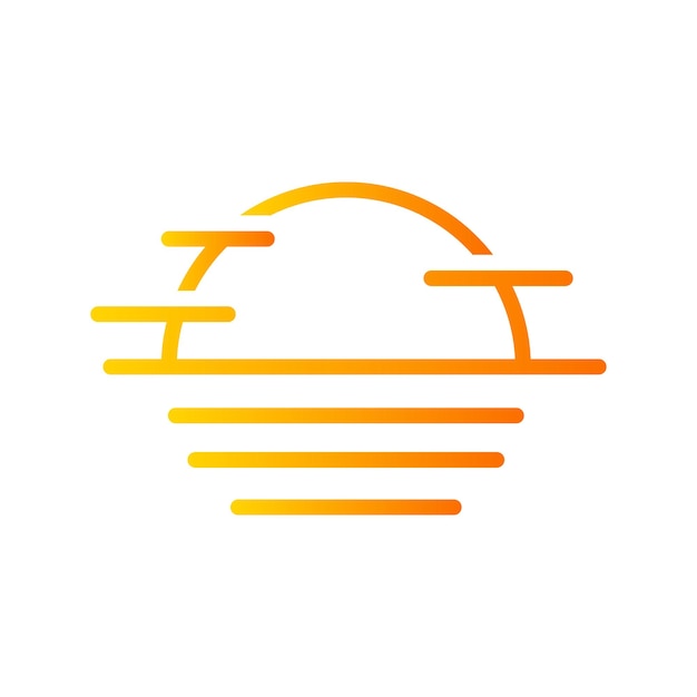 plantilla de diseño vectorial de icono de puesta de sol