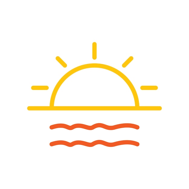 plantilla de diseño vectorial de icono de puesta de sol