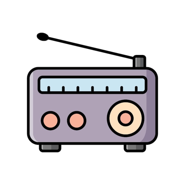 plantilla de diseño vectorial de icono de radio simple y moderna