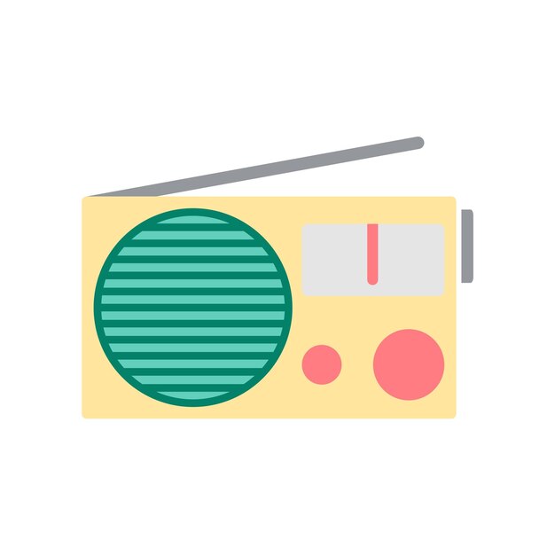 plantilla de diseño vectorial de icono de radio simple y moderna