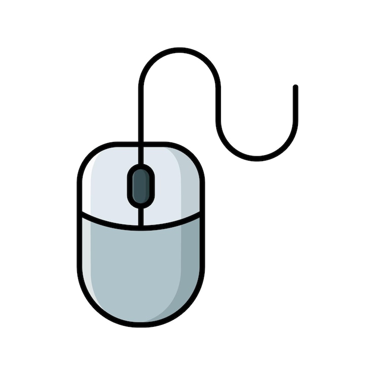 Vector plantilla de diseño vectorial de icono de ratón de ordenador en fondo blanco
