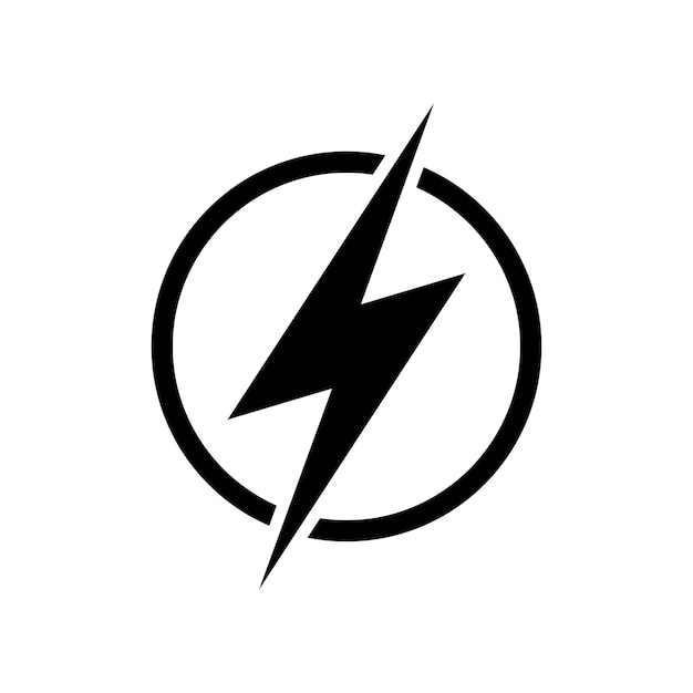 plantilla de diseño vectorial de icono de rayo en fondo blanco