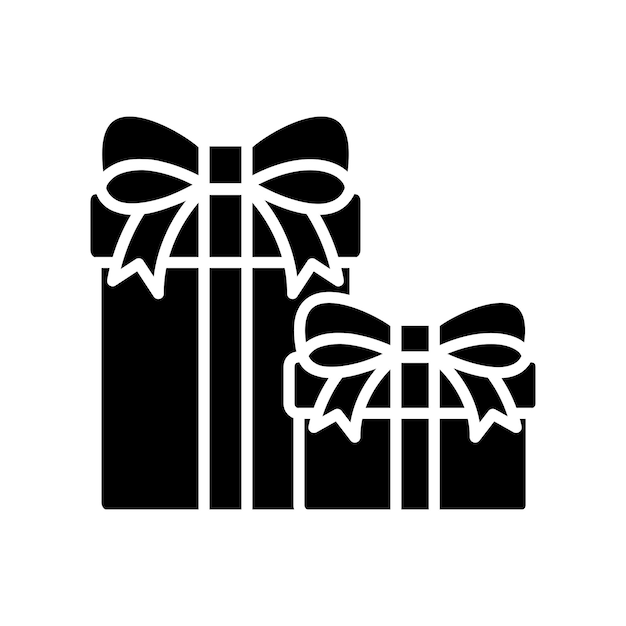 Plantilla de diseño vectorial de icono de regalo en fondo blanco.