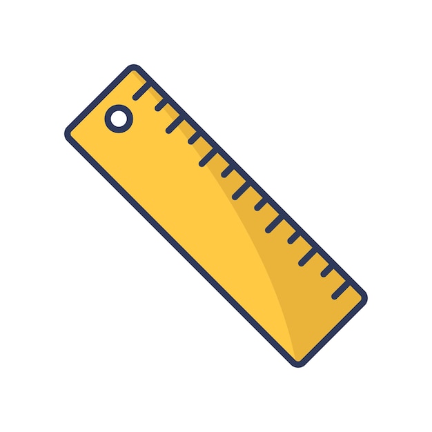 plantilla de diseño vectorial de icono de regla en fondo blanco