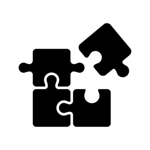 plantilla de diseño vectorial de icono de rompecabezas en fondo blanco