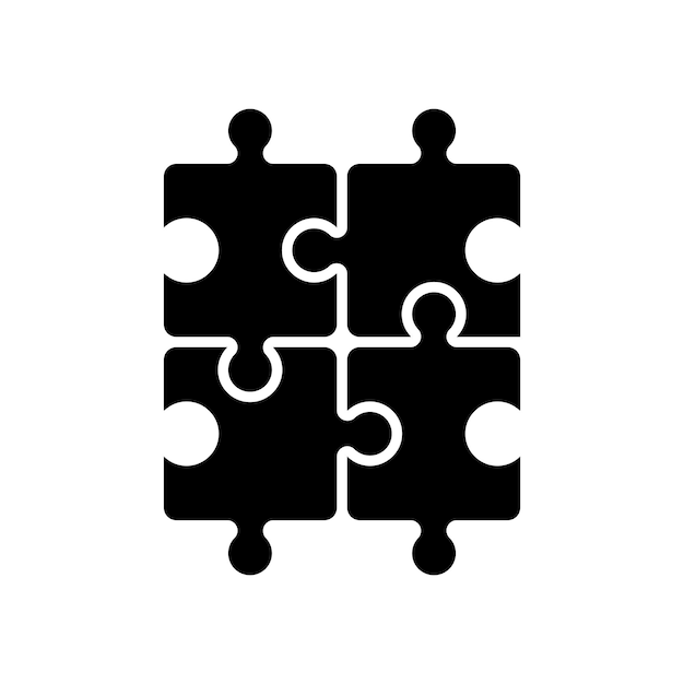 plantilla de diseño vectorial de icono de rompecabezas