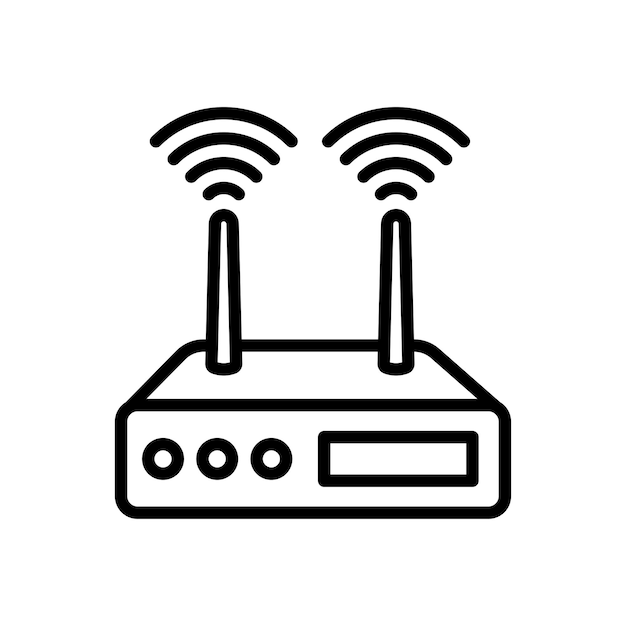 plantilla de diseño vectorial de icono de router wifi simple y limpia