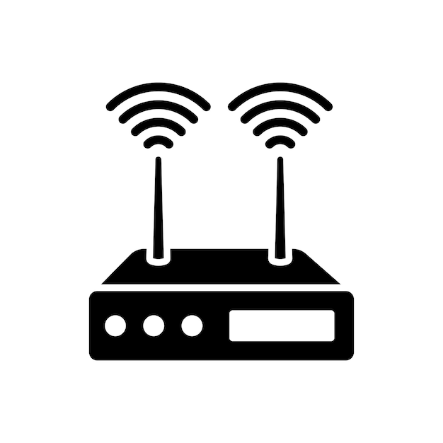 plantilla de diseño vectorial de icono de router wifi simple y limpia