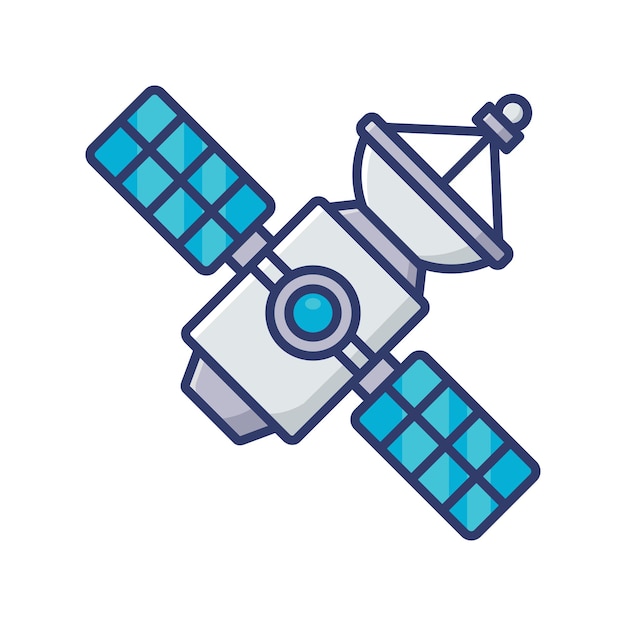 plantilla de diseño vectorial de icono de satélite con fondo blanco