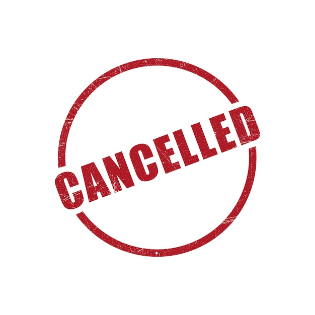 plantilla de diseño vectorial de icono de sello cancelado en fondo blanco