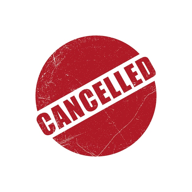 plantilla de diseño vectorial de icono de sello cancelado en fondo blanco