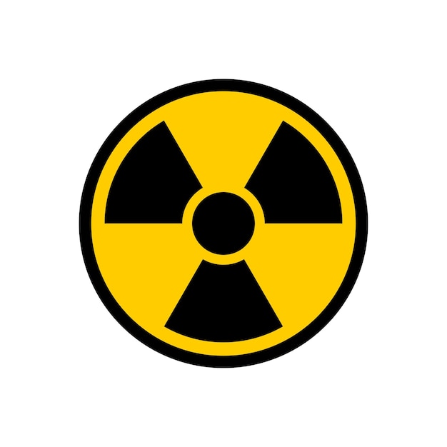 Vector plantilla de diseño vectorial de icono de señal de advertencia nuclear de radiación en fondo blanco