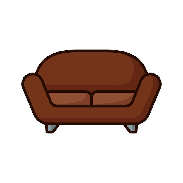 plantilla de diseño vectorial de icono de sofá con fondo blanco