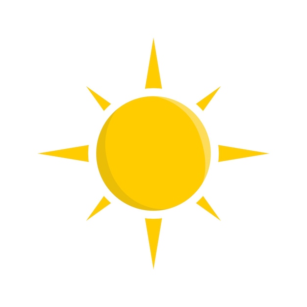 plantilla de diseño vectorial de icono de sol con fondo blanco