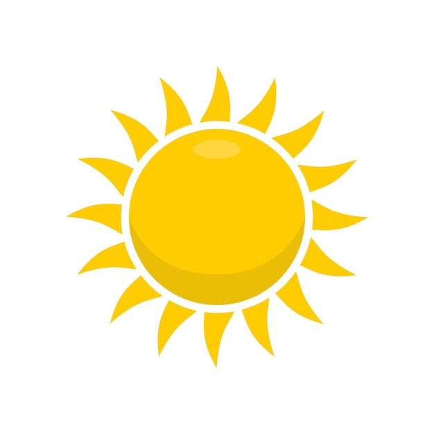 plantilla de diseño vectorial de icono de sol con fondo blanco