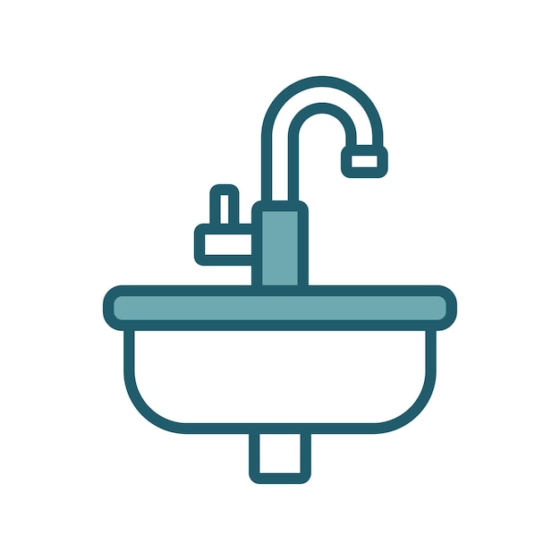 plantilla de diseño vectorial de icono de sumidero simple y limpia