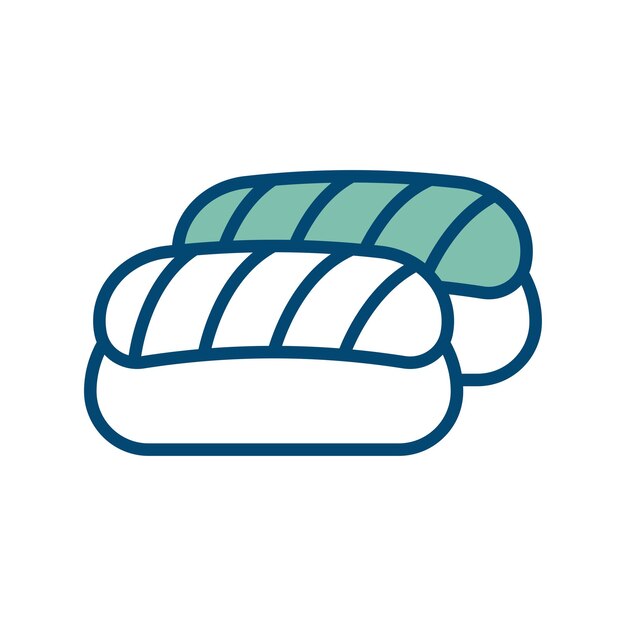 plantilla de diseño vectorial de icono de sushi con fondo blanco
