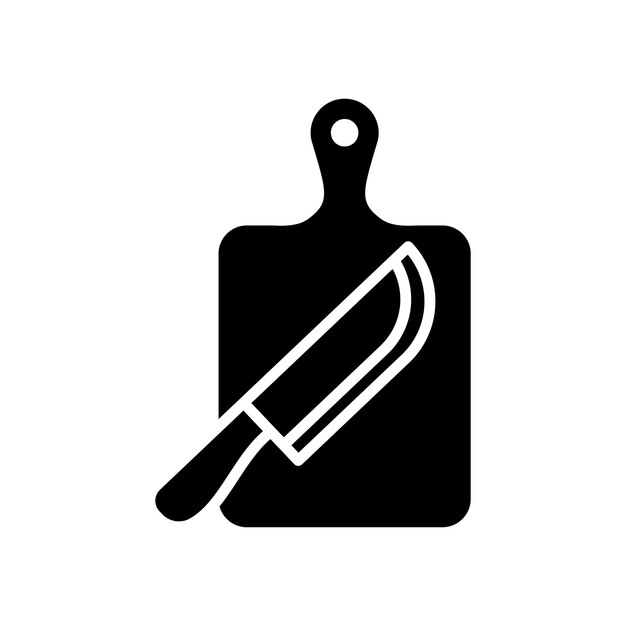 plantilla de diseño vectorial de icono de tabla de cortar en fondo blanco