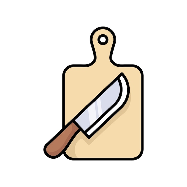 plantilla de diseño vectorial de icono de tabla de cortar en fondo blanco