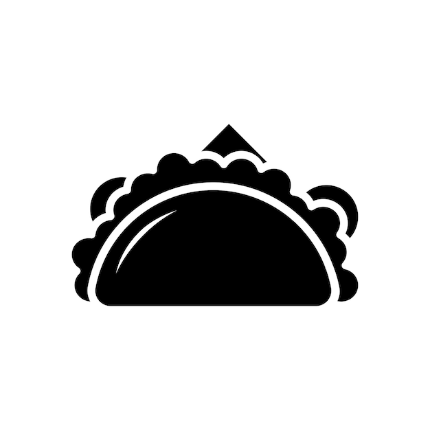 plantilla de diseño vectorial de icono de taco en fondo blanco
