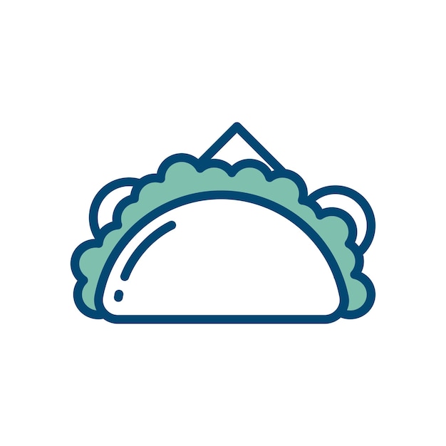 plantilla de diseño vectorial de icono de taco en fondo blanco