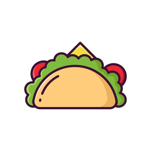 plantilla de diseño vectorial de icono de taco en fondo blanco