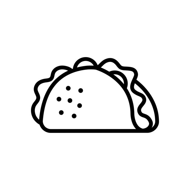 plantilla de diseño vectorial de icono de taco en fondo blanco