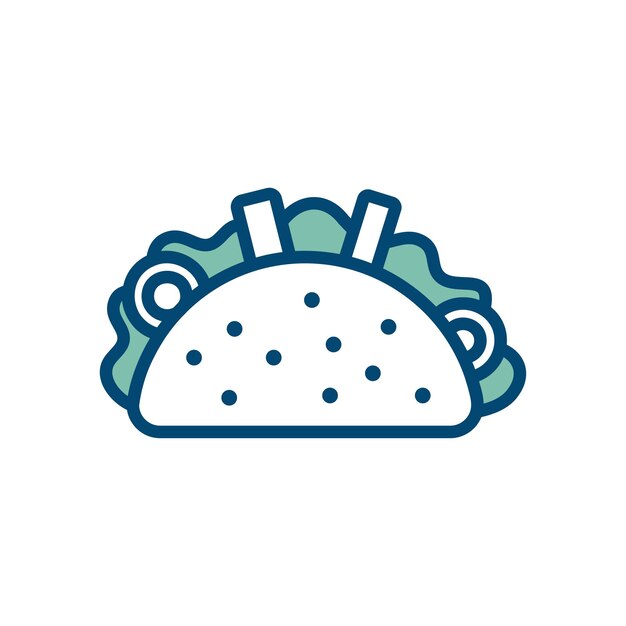 plantilla de diseño vectorial de icono de taco en fondo blanco