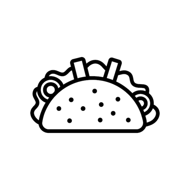 plantilla de diseño vectorial de icono de taco en fondo blanco