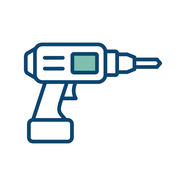 plantilla de diseño vectorial de icono de taladro en fondo blanco