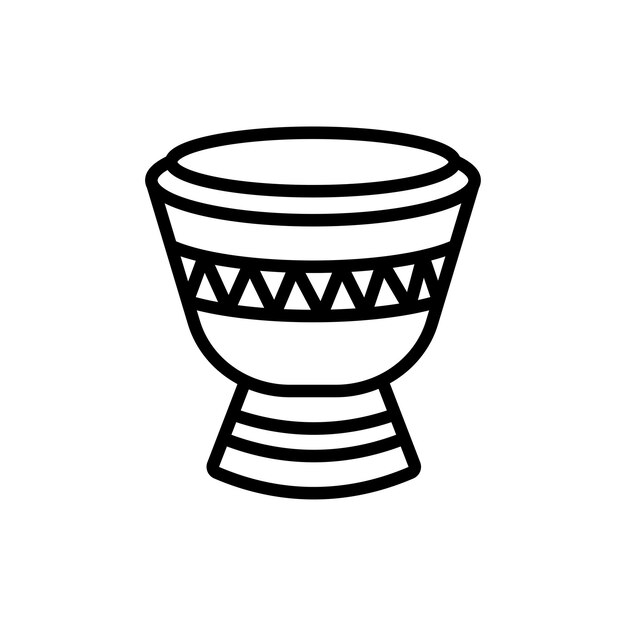 Plantilla de diseño vectorial de icono de tambor bongo en fondo blanco