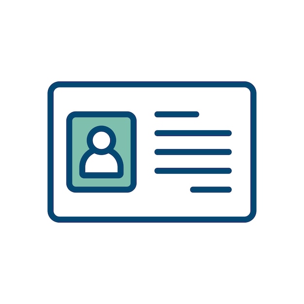 plantilla de diseño vectorial del icono de la tarjeta de identificación con fondo blanco