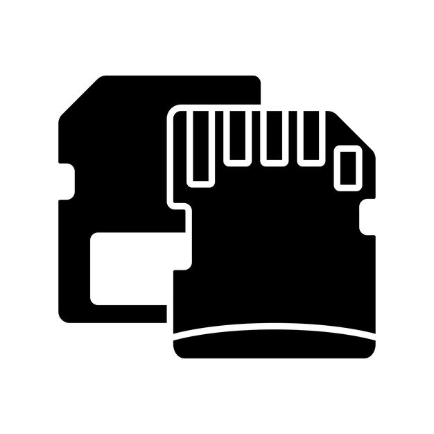 plantilla de diseño vectorial de icono de tarjeta de memoria en fondo blanco