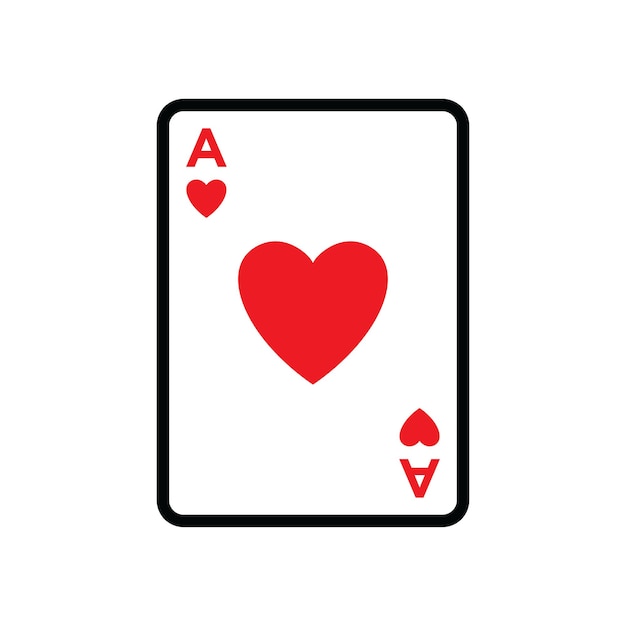 Plantilla de diseño vectorial de icono de tarjeta de póquer en fondo blanco