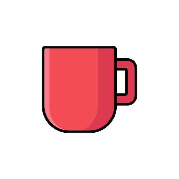 Vector plantilla de diseño vectorial de icono de taza en fondo blanco