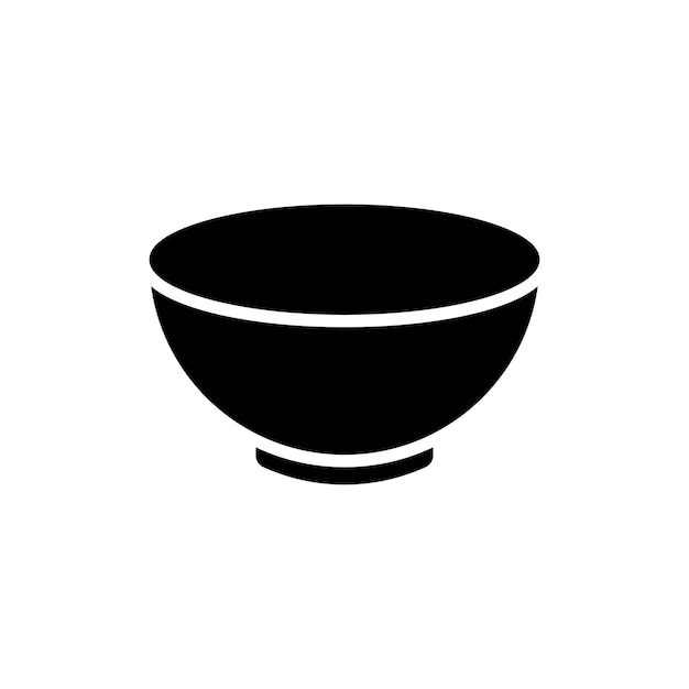 plantilla de diseño vectorial de icono de tazón en fondo blanco