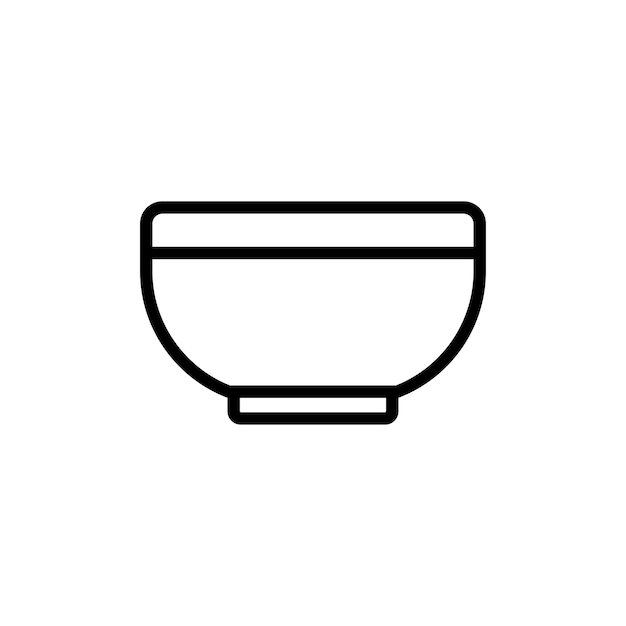 plantilla de diseño vectorial de icono de tazón en fondo blanco