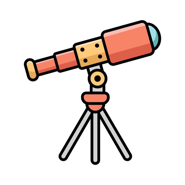 plantilla de diseño vectorial de icono de telescopio en fondo blanco