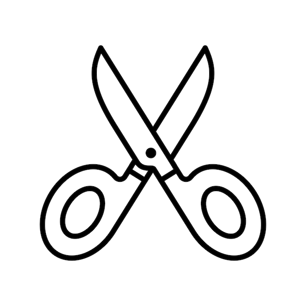 plantilla de diseño vectorial de icono de tijera en fondo blanco