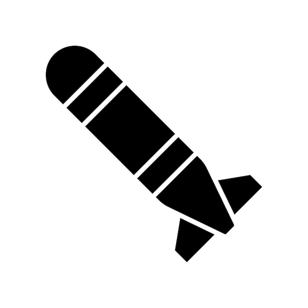 plantilla de diseño vectorial de icono de torpedo en fondo blanco